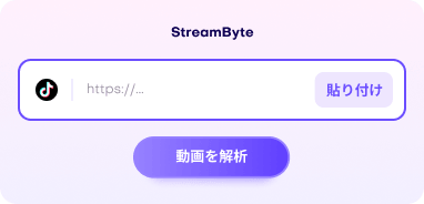 TikTok動画のURLを貼り付けて解析